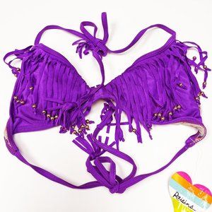 Boho Tassel Swim Bikini Top NWT MEDIUM
